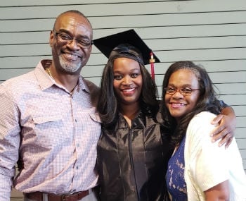 Nickaylynn Barner with her parents