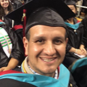 Alberto Banuelos at graduation ceremony - A-State graduate