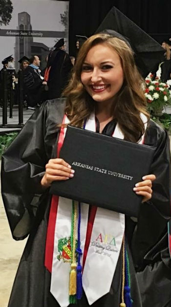 Destiny earned her bachelor's degree at A-State