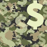 Military money sign icon